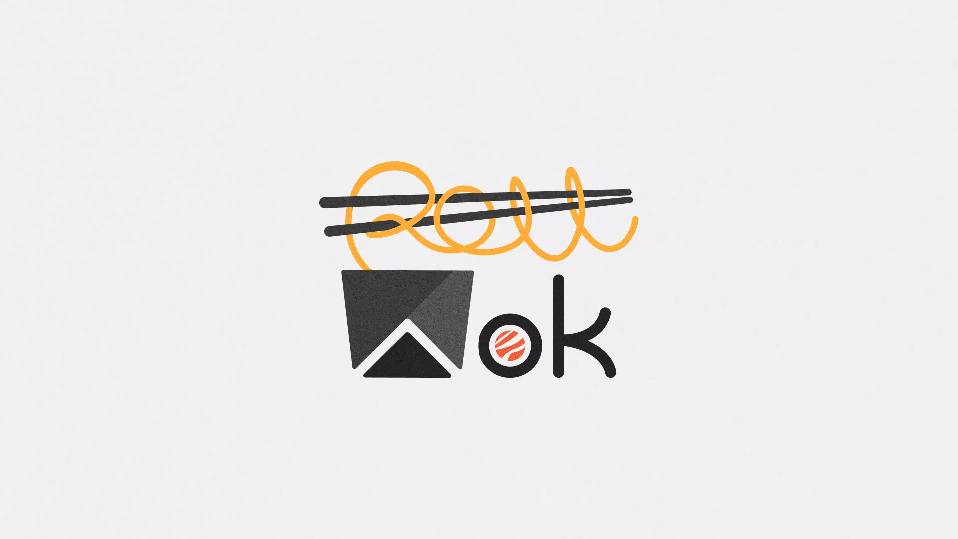 Разработка логотипа суши-бара «Roll Wok Club» в Алдане